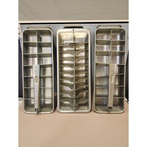 Vintage~Lot of 3~Frigidaire ~Quickube & Other~Ice Cube Trays~48 ice cubes